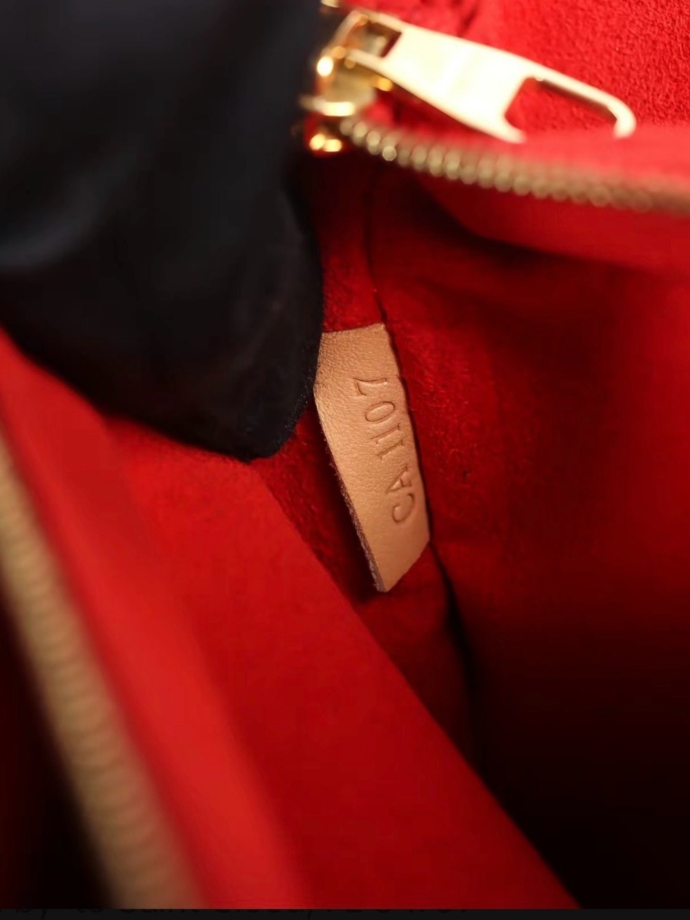 Louis Vuitton Red and Monogram Crossbody with Gold Chain - Picture 5 of 6
